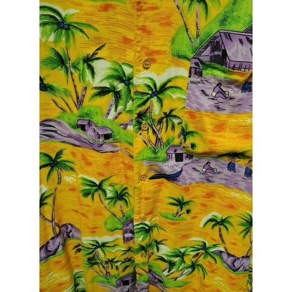 Hana Bay Island Style Men's Shirt Size XL Button Rayon Pocket - Picture 5 of 7